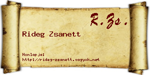 Rideg Zsanett névjegykártya